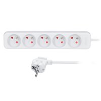 Solight prodlužovací přívod, 5 zásuvek, bílý, 3m PP42 Solight prodlužovací přívod, 5 zásuvek, bílý, 3m PP42