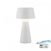 JUST LIGHT LED stoln� lampa na baterie b�l� dotykov� stm�va� IP54 USB vnit�n� i venkovn� pou�it� 3000K LD 19260-16