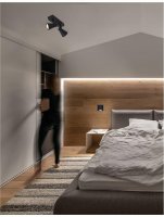 NOVA LUCE bodov� sv�tidlo DUBLIN �ern� kov GU10 2x10W 230V IP20 bez ��rovky 9155812