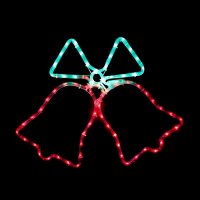 ACA Lighting V�no�n� venkovn� dekorace dvojit� zvone�ek, 72 LED 3m hadice, zelen�-�erven�, FLASH efekt, IP44, 55x55cm, 1.5m nap�jec� kabel X2BELLEDMC55