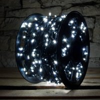 LED světelný řetěz - 100m, ledově bílá, 1000 diod LED světelný řetěz - 100m, ledově bílá, 1000 diod