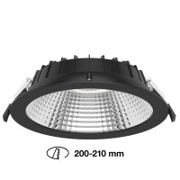 SLC vestavn� LED sv�tidlo Shift pr.200-210 mm �ern� 2400lm 3000/4000K Ra80 bez driveru IP54/IP40 UGR19