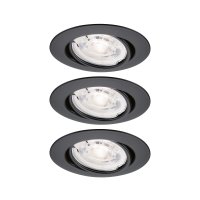 PAULMANN LED vestavn� sv�tidlo Base GU10 Flat v�klopn� 3x4,9W 230V stm�vateln� 2700K �ern� mat
