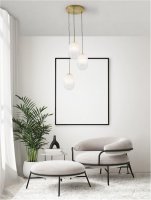 NOVA LUCE z�v�sn� sv�tidlo CHRYSI mosazn� zlat� kov a b�l� sklo s p�echody G9 3x5W 230V IP20 bez ��rovky 9092820