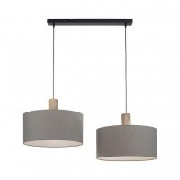 LEUCHTEN DIREKT is JUST LIGHT Z�v�sn� sv�tidlo, tkanina, �ed�, E27, d�evo, 2-ramenn�