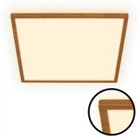 BRILONER Tava Wood LED stropn� sv�tidlo, p��m� a nep��m� osv�tlen�, ploch�, imitace d�eva, 42x42 cm 7453314