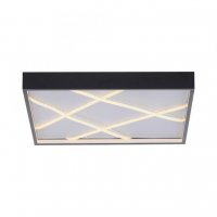 JUST LIGHT LED stropn� sv�tidlo MIKADO, �ern�, hranat�, stm�vateln�, pam�ov� funkce, SimplyDim 3000K