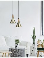 NOVA LUCE z�v�sn� sv�tidlo VENANZIO mosazn� kov a p��rodn� d�evo E14 1x5W IP20 bez ��rovky 7605176