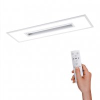 LEUCHTEN DIREKT is JUST LIGHT LED stropn� sv�tidlo hranat� v b�l� s nastavitelnou teplotou barvy a d�lkov�m ovlada�em RGB+3000-5000K