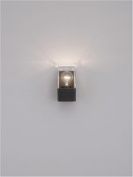 NOVA LUCE venkovn� n�st�nn� sv�tidlo SELENA antracitov� hlin�k a �ir� akryl E27 1x12W 220-240V bez ��rovky IP65 9492740