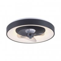 JUST LIGHT LED stropn� sv�tidlo s ventil�torem �ern�, �asova�, stm�vateln� pam�ov� funkce 2700-5000K