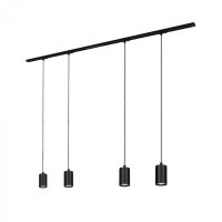 BRILONER 1-f�zov� li�tov� syst�m, kompletn� sada, 4x GU10 z�v�sn� sv�tidla, �ern� 8015045