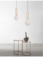 NOVA LUCE závěsné svítidlo GRUS mosazný kov opálové sklo E27 1x12W 230V IP20 bez žárovky 9191201 NOVA LUCE závěsné svítidlo GRUS mosazný kov opálové sklo E27 1x12W 230V IP20 bez žárovky 9191201