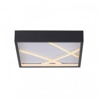 JUST LIGHT LED stropn� sv�tidlo MIKADO, �ern�, hranat�, stm�vateln�, pam�ov� funkce, SimplyDim 3000K