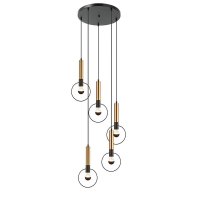 ACA Lighting z�v�sn� sv�tidlo 5XE27 mosaz/�ern� kov D53XH176CM MIRACOLO HL39975P53BB