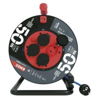 EMOS Po�as� odoln� prodlu�. kabel na bubnu 50 m / 4 z�suvky / modr� / silikon / 230 V / 1,5 mm2 P08550W