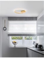 NOVA LUCE stropn� sv�tidlo FULINE pl�tkov� zlato hlin�k a akryl LED 32W 230V 3000K IP20 stm�vateln� 9348071