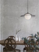 NOVA LUCE z�v�sn� sv�tidlo FLY matn� �ern� kov E27 1x12W 230V IP20 bez ��rovky 9620126