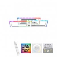 LEUCHTEN DIREKT is JUST LIGHT LED stropn� sv�tidlo oto�n�, st��brn� barva, RGB Rainbow, stm�vateln� RGB+2700-5000K