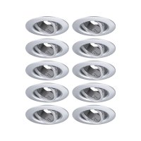 PAULMANN Vestavn� sv�tidlo 10ks-sada v�klopn� kruhov� 90mm 30� GU10 max. 10x10W 230V matn� chrom