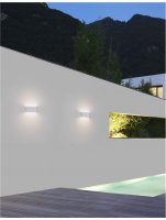 NOVA LUCE venkovn� n�st�nn� sv�tidlo MILE b�l� hlin�k a sklo LED 2x5W 3000K 100-240V 102st. IP54 sv�tlo nahoru a dol� 9262111