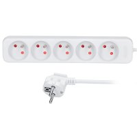 Solight prodlu�ovac� p��vod, 5 z�suvek, b�l�, 2m PP41