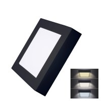 Solight LED mini panel CCT, p�isazen�, 12W, 900lm, 3000K, 4000K, 6000K, �tvercov�, �ern� barva WD171-B