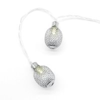 ACA Lighting "kovov� ananasy", 10 LED dekora�n� �et�z na baterie (3xAA), tepl� b�l�, st��brn�, kov, IP20, 135+30cm �ir� p��vodn� kabel FMSPEAR10WW2A