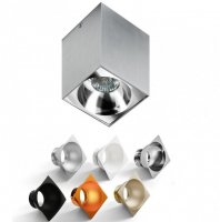 Stropn� bodov� p�isazen� sv�tidlo AZzardo Hugo aluminium AZ0828 GU10 1x50W IP20 9,5cm hranat� hlin�kov�