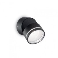 LED Venkovní nástěnné svítidlo Ideal Lux Omega Round AP1 nero 165387 černé LED Venkovní nástěnné svítidlo Ideal Lux Omega Round AP1 nero 165387 černé