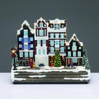 ACA Lighting V�no�n� dekorace LED tepl� b�l� m�sto s to��c�m se stromem s hudbou 230V nebo na baterie 3xAA 31,5x1,x25,5cm X0348