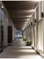 NOVA LUCE venkovn� n�st�nn� sv�tidlo ALP �ern� hlin�k a sklo LED Chip Cree 10W 220-240V 3000K 7st. IP65 9010009