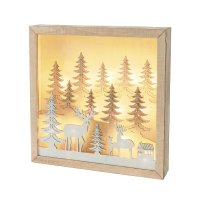 Solight LED 3D dřevěná vánoční dekorace v rámu, 12x LED, 25cm, 2x AA 1V306 Solight LED 3D dřevěná vánoční dekorace v rámu, 12x LED, 25cm, 2x AA 1V306