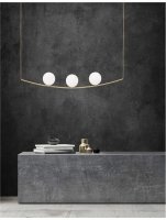 NOVA LUCE z�v�sn� sv�tidlo VITTON mosazn� kov b�l� leskl� sklo mosazn� kabel E14 3x5W IP20 bez ��rovky 8279602