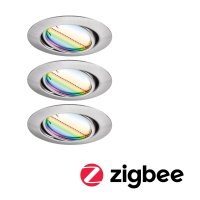 PAULMANN LED vestavn� sv�tidlo Smart Home Zigbee Base Coin z�kladn� sada v�klopn� kruhov� 90mm 20� 3x4,9W 230V stm�vateln� RGBW+ kov kart��ovan� 924.67