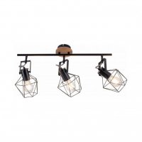 LEUCHTEN DIREKT is JUST LIGHT Stropn� sv�tidlo ze d�eva a kovu v modern�m vintage stylu s nastaviteln�mi spoty