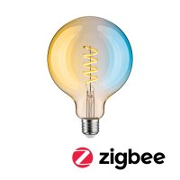 PAULMANN Filament 230V Smart Home Zigbee 3.0 LED Globe G125 E27 7,5W m�niteln� b�l� stm�vateln� zlat�