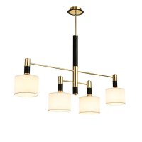 ACA Lighting z�v�sn� sv�tidlo 4XE14 zlat�/�ern� kov + b�l� st�n�tko D100XH83CM MIZAR EG224P100BG