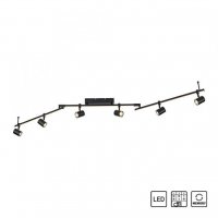 PAUL NEUHAUS LED stropn� sv�tidlo 6-ramenn� LED �ern� oto�n� s pam�ovou funkc� 3000K