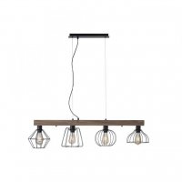 LEUCHTEN DIREKT is JUST LIGHT závěsné svítidlo, nastavitelná výška, 4 ramenné, dřevodekor, černá, kovové stínítko LEUCHTEN DIREKT is JUST LIGHT závěsné svítidlo, nastavitelná výška, 4 ramenné, dřevodekor, černá, kovové stínítko