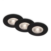 BRILONER LED vestavn� sv�tidla, pr.9 cm, 3x LED, 4,9 W, 480 lm, �ern� IP44 BRI 7036-035