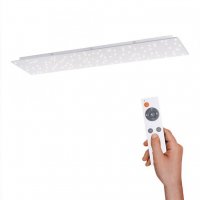 LEUCHTEN DIREKT is JUST LIGHT LED stropn� sv�tidlo hranat� v barv� oceli s hv�zdn�m nebem a nastavitelou barvou sv�tla 2700-5000K