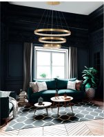 NOVA LUCE z�v�sn� sv�tidlo PRESTON antick� zlat� mosazn� hlin�k a akryl LED 112W 230V 3000K IP20 stm�vateln� 9862853