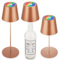 BRILONER Calida stolní lampička - 2,5W, 200lm, nabíjecí, LED, stmívatelné, RGBW, uchycení na láhev, bronzová 7510013 BRILONER Calida stolní lampička - 2,5W, 200lm, nabíjecí, LED, stmívatelné, RGBW, uchycení na láhev, bronzová 7510013
