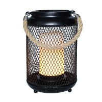 Solight kovov� lucerna s LED sv��kou, tepl� b�l�, 3xAA, �ern�, 20cm WO3101