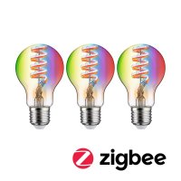 PAULMANN Filament 230V Smart Home Zigbee 3.0 LED ��rovka E27 3x6,3W RGBW+ stm�vateln� zlat�