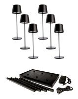 Deko-Light nab�jec� sv�tidlo LED sada Canis Gastro M �ern� 6ks + nab�jec� z�kladna 620233