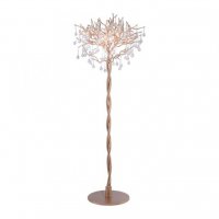 PAUL NEUHAUS Stojací svítidlo, křišťálové přívěšky, mosaz, kroucené, nožní vypínač PAUL NEUHAUS Stojací svítidlo, křišťálové přívěšky, mosaz, kroucené, nožní vypínač