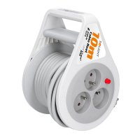 Solight prodlu�ovac� p��vod na bubnu 10m, 3 z�suvky, �ed� kabel, 3x 1,5mm2 PB25