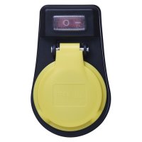 EMOS Z�suvka s vyp�na�em, IP44, �ern� P00271